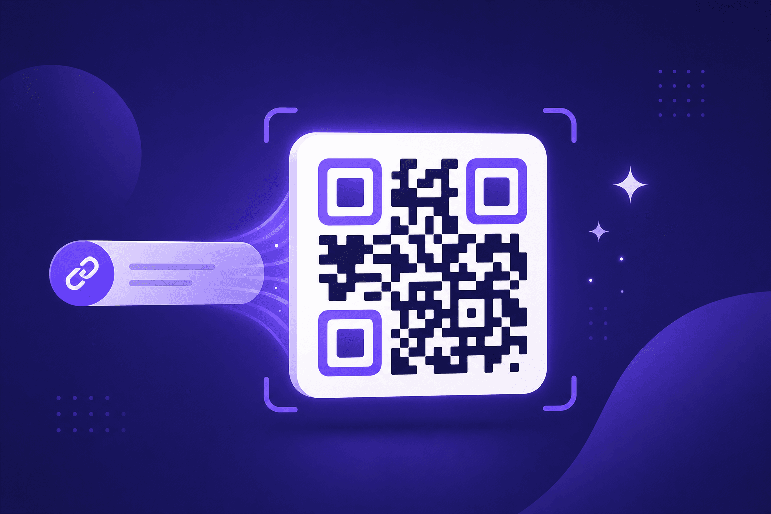 Illustration of a QR code generated from a link
